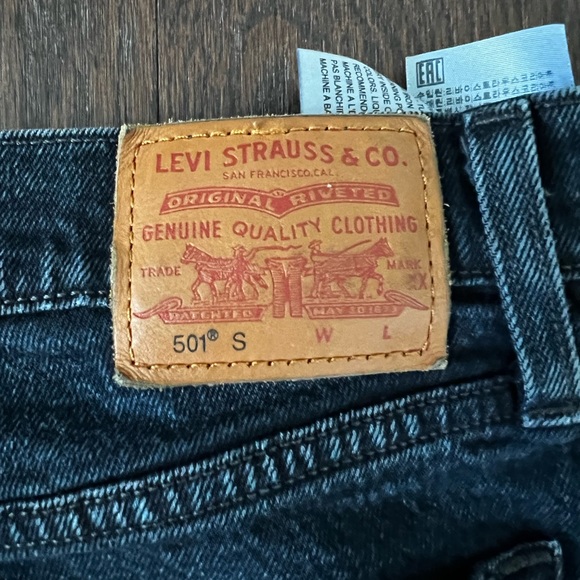 Levi’s 501 Skinny jeans distressed black sz 25 - Picture 5 of 7